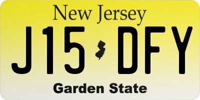 NJ license plate J15DFY