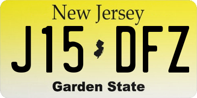 NJ license plate J15DFZ