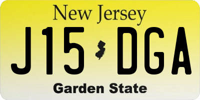 NJ license plate J15DGA