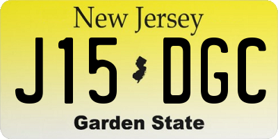 NJ license plate J15DGC