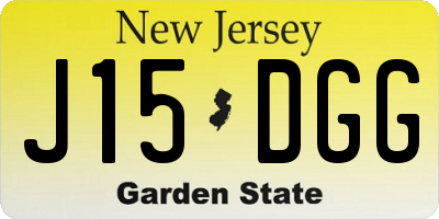 NJ license plate J15DGG