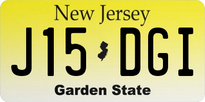 NJ license plate J15DGI