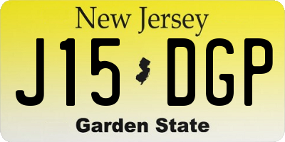NJ license plate J15DGP