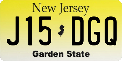 NJ license plate J15DGQ