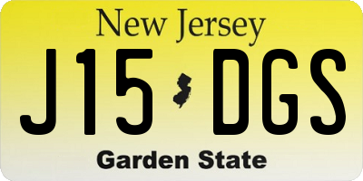 NJ license plate J15DGS