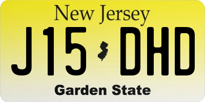 NJ license plate J15DHD