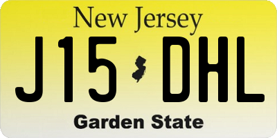 NJ license plate J15DHL