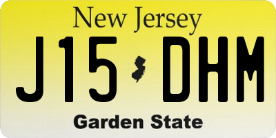 NJ license plate J15DHM