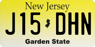 NJ license plate J15DHN