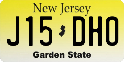 NJ license plate J15DHO