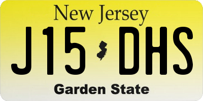 NJ license plate J15DHS