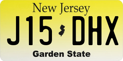 NJ license plate J15DHX