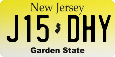 NJ license plate J15DHY