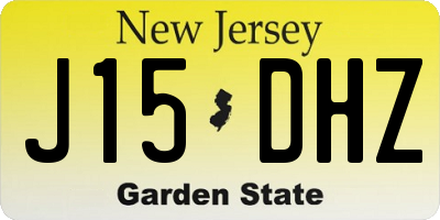 NJ license plate J15DHZ