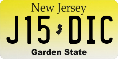 NJ license plate J15DIC