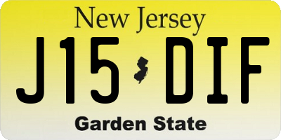 NJ license plate J15DIF