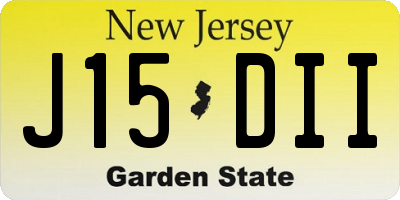 NJ license plate J15DII