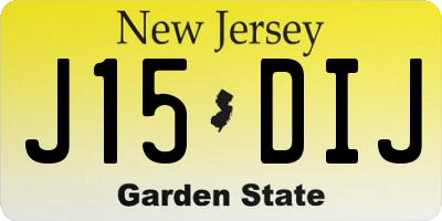 NJ license plate J15DIJ