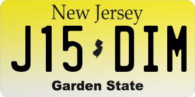 NJ license plate J15DIM