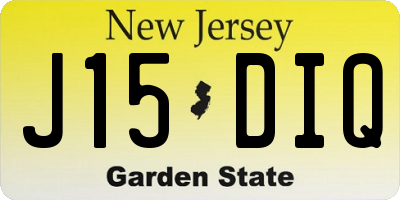 NJ license plate J15DIQ