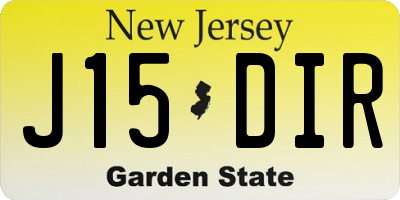 NJ license plate J15DIR