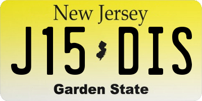 NJ license plate J15DIS