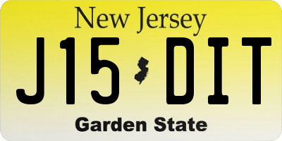 NJ license plate J15DIT