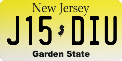 NJ license plate J15DIU