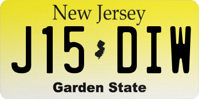 NJ license plate J15DIW