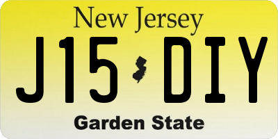NJ license plate J15DIY