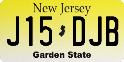 NJ license plate J15DJB