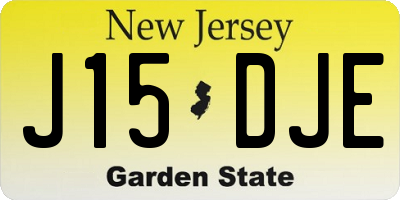 NJ license plate J15DJE