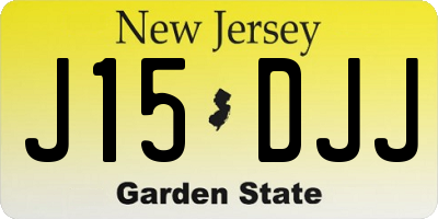 NJ license plate J15DJJ