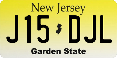 NJ license plate J15DJL
