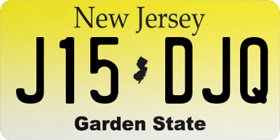 NJ license plate J15DJQ