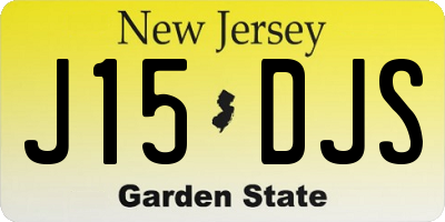 NJ license plate J15DJS