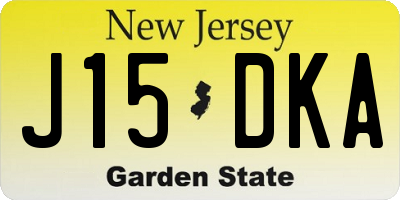 NJ license plate J15DKA