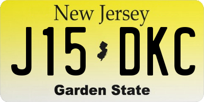 NJ license plate J15DKC