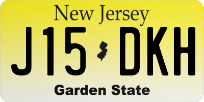 NJ license plate J15DKH