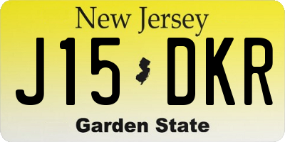 NJ license plate J15DKR