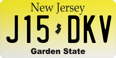 NJ license plate J15DKV