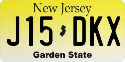 NJ license plate J15DKX