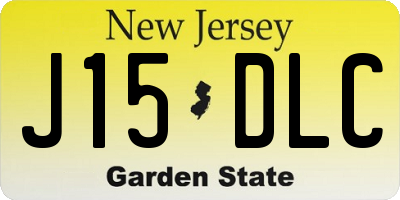 NJ license plate J15DLC