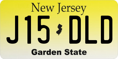 NJ license plate J15DLD