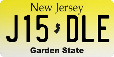 NJ license plate J15DLE