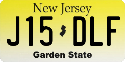 NJ license plate J15DLF