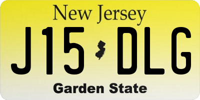 NJ license plate J15DLG