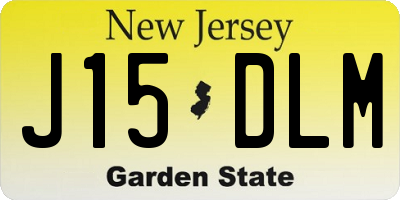 NJ license plate J15DLM