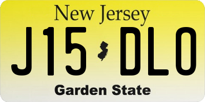 NJ license plate J15DLO