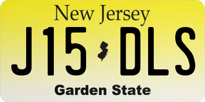 NJ license plate J15DLS